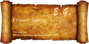 Ercsei Gyula névjegykártya